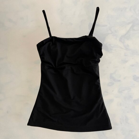 Flexees Black Spandex Athletic Workout Tank Top - Picture 1 of 6